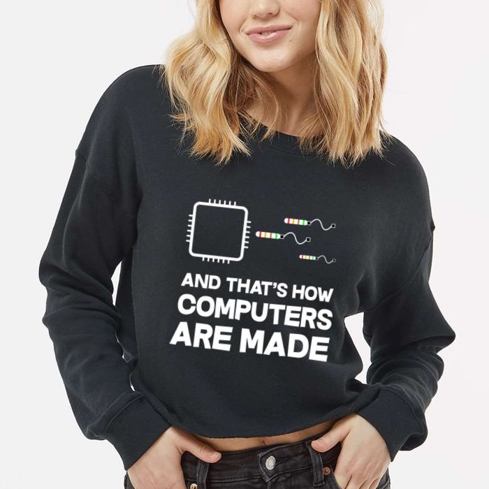 Programmer Developer Software Funny Computer Engineering Gift Cropped Pullover Crew
