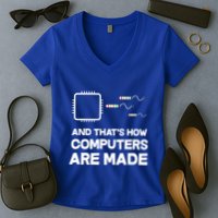 Programmer Developer Software Funny Computer Engineering Gift Women's V-Neck T-Shirt