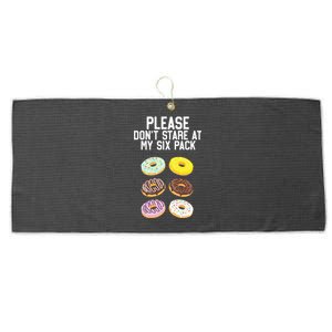 Please Don't Stare Donuts Abs Six Pack Funny Large Microfiber Waffle Golf Towel