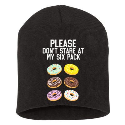 Please Don't Stare Donuts Abs Six Pack Funny Short Acrylic Beanie