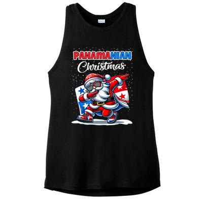 Panama Dabbing Santa Christmas Panama Flag Ladies PosiCharge Tri-Blend Wicking Tank