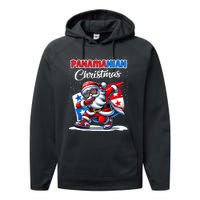 Panama Dabbing Santa Christmas Panama Flag Performance Fleece Hoodie