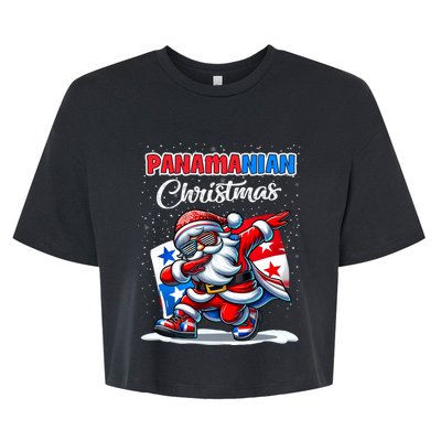 Panama Dabbing Santa Christmas Panama Flag Bella+Canvas Jersey Crop Tee