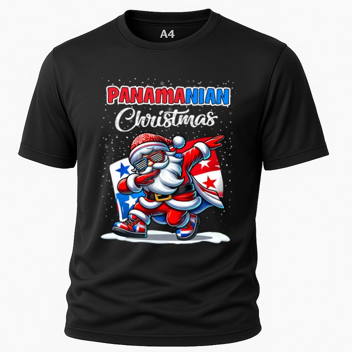 Panama Dabbing Santa Christmas Panama Flag Cooling Performance Crew T-Shirt