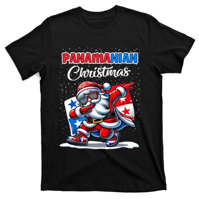 Panama Dabbing Santa Christmas Panama Flag T-Shirt