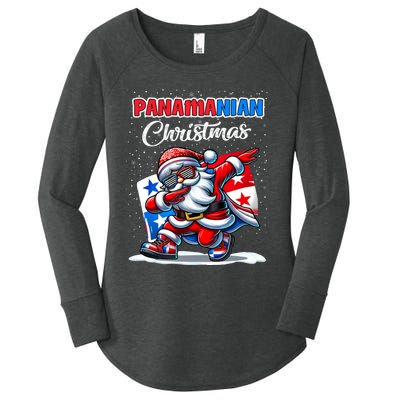 Panama Dabbing Santa Christmas Panama Flag Women's Perfect Tri Tunic Long Sleeve Shirt