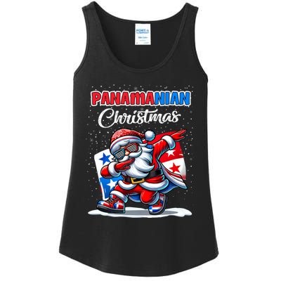 Panama Dabbing Santa Christmas Panama Flag Ladies Essential Tank