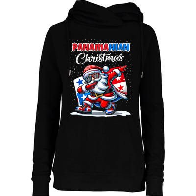 Panama Dabbing Santa Christmas Panama Flag Womens Funnel Neck Pullover Hood