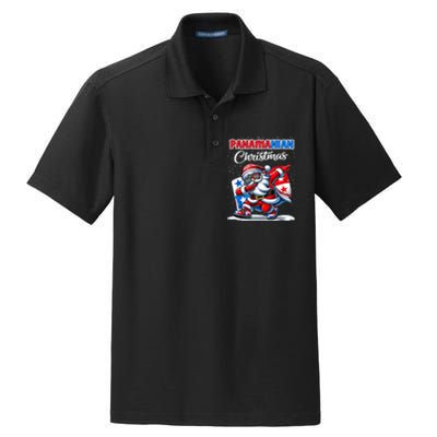 Panama Dabbing Santa Christmas Panama Flag Dry Zone Grid Polo