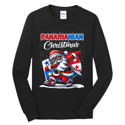 Panama Dabbing Santa Christmas Panama Flag Tall Long Sleeve T-Shirt