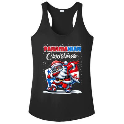 Panama Dabbing Santa Christmas Panama Flag Ladies PosiCharge Competitor Racerback Tank