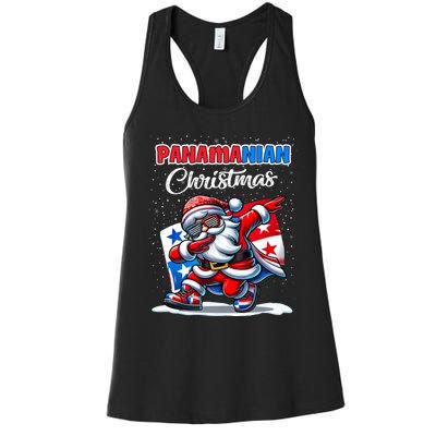 Panama Dabbing Santa Christmas Panama Flag Women's Racerback Tank