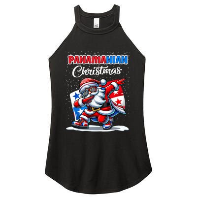 Panama Dabbing Santa Christmas Panama Flag Women's Perfect Tri Rocker Tank