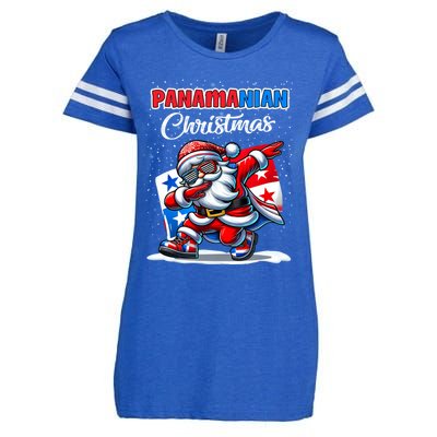 Panama Dabbing Santa Christmas Panama Flag Enza Ladies Jersey Football T-Shirt