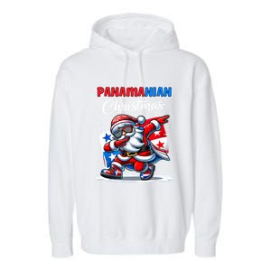 Panama Dabbing Santa Christmas Panama Flag Garment-Dyed Fleece Hoodie