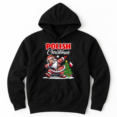 Poland Dabbing Santa Christmas Poland Flag Hoodie