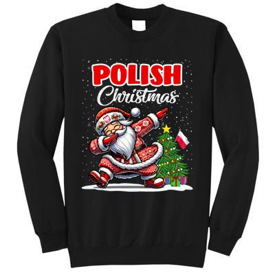 Poland Dabbing Santa Christmas Poland Flag Sweatshirt