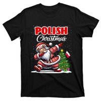 Poland Dabbing Santa Christmas Poland Flag T-Shirt