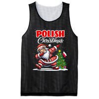 Poland Dabbing Santa Christmas Poland Flag Mesh Reversible Basketball Jersey Tank