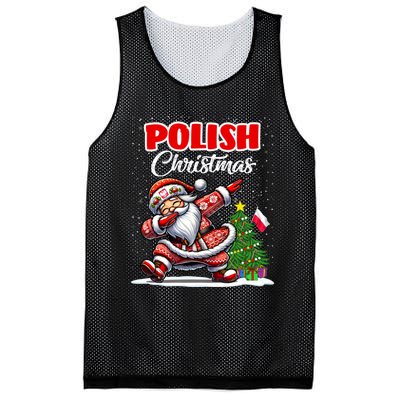 Poland Dabbing Santa Christmas Poland Flag Mesh Reversible Basketball Jersey Tank