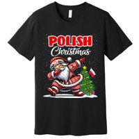 Poland Dabbing Santa Christmas Poland Flag Premium T-Shirt