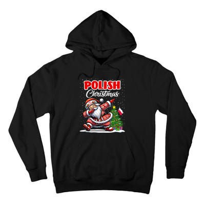 Poland Dabbing Santa Christmas Poland Flag Tall Hoodie