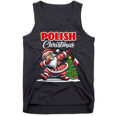 Poland Dabbing Santa Christmas Poland Flag Tank Top