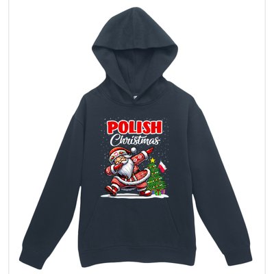 Poland Dabbing Santa Christmas Poland Flag Urban Pullover Hoodie