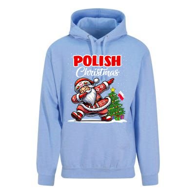 Poland Dabbing Santa Christmas Poland Flag Unisex Surf Hoodie