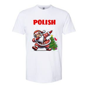 Poland Dabbing Santa Christmas Poland Flag Softstyle CVC T-Shirt