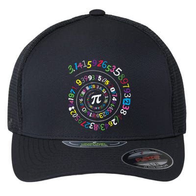 Pi Day Spiral Pi Color Numbers Teacher Student Flexfit Unipanel Trucker Cap