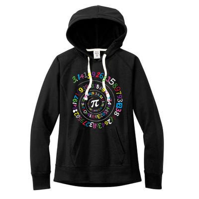 Pi Day Spiral Pi Color Numbers Teacher Student Women's Fleece Hoodie