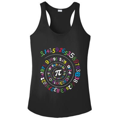 Pi Day Spiral Pi Color Numbers Teacher Student Ladies PosiCharge Competitor Racerback Tank
