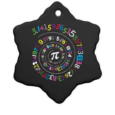 Pi Day Spiral Pi Color Numbers Teacher Student Ceramic Star Ornament