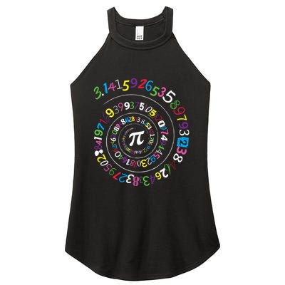 Pi Day Spiral Pi Color Numbers Teacher Student Women's Perfect Tri Rocker Tank