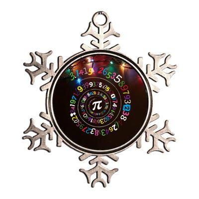 Pi Day Spiral Pi Color Numbers Teacher Student Metallic Star Ornament