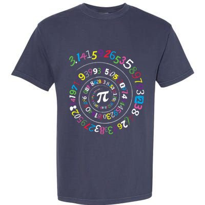 Pi Day Spiral Pi Color Numbers Teacher Student Garment-Dyed Heavyweight T-Shirt