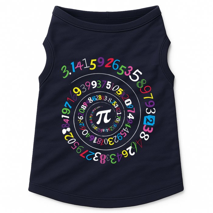 Pi Day Spiral Pi Color Numbers Teacher Student Doggie Tank