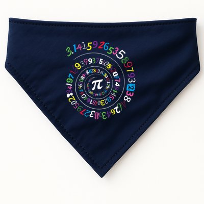 Pi Day Spiral Pi Color Numbers Teacher Student USA-Made Doggie Bandana