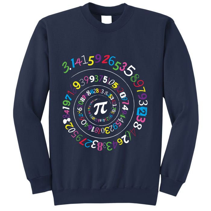 Pi Day Spiral Pi Color Numbers Teacher Student Sweatshirt