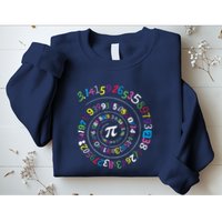 Pi Day Spiral Pi Color Numbers Teacher Student Sweatshirt