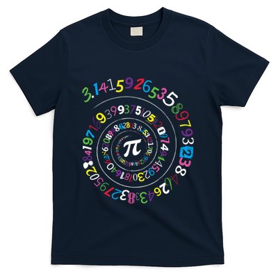 Pi Day Spiral Pi Color Numbers Teacher Student T-Shirt