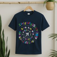 Pi Day Spiral Pi Color Numbers Teacher Student T-Shirt