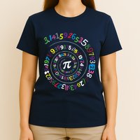 Pi Day Spiral Pi Color Numbers Teacher Student T-Shirt