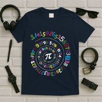 Pi Day Spiral Pi Color Numbers Teacher Student T-Shirt