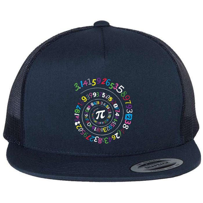 Pi Day Spiral Pi Color Numbers Teacher Student Flatbill Hat