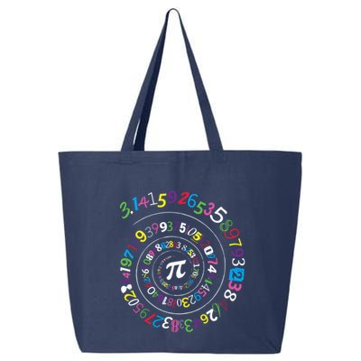 Pi Day Spiral Pi Color Numbers Teacher Student 25L Jumbo Tote