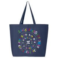 Pi Day Spiral Pi Color Numbers Teacher Student 25L Jumbo Tote