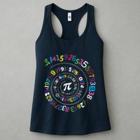 Pi Day Spiral Pi Color Numbers Teacher Student Womens Tank Top