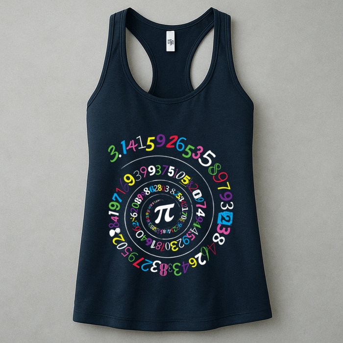 Pi Day Spiral Pi Color Numbers Teacher Student Womens Tank Top